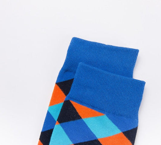 BASIQ Heritage Argyle Crew Socks – Blue, Navy & black