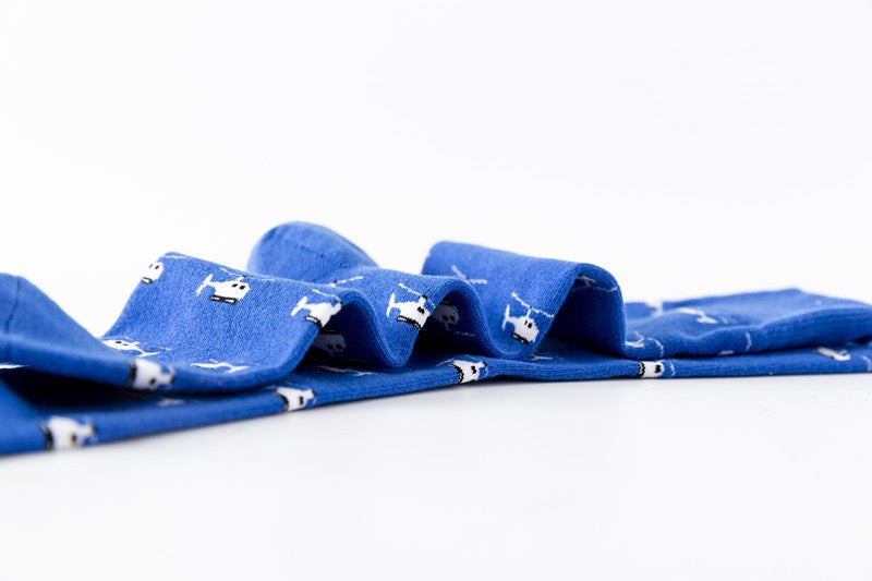 BASIQ Sky Patrol Crew Socks – Royal Blue Helicopter