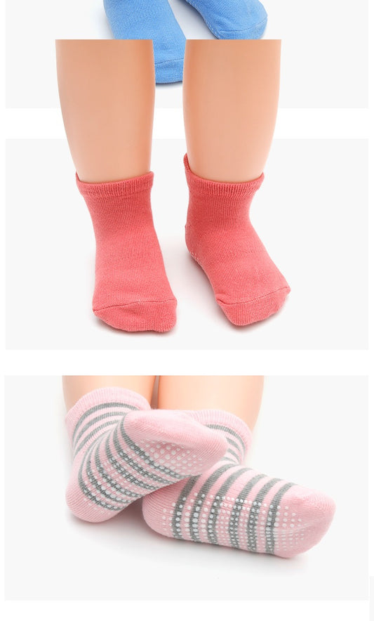 BASIQ kids Striped Anti slip Combed Cotton girl 6 pair socks