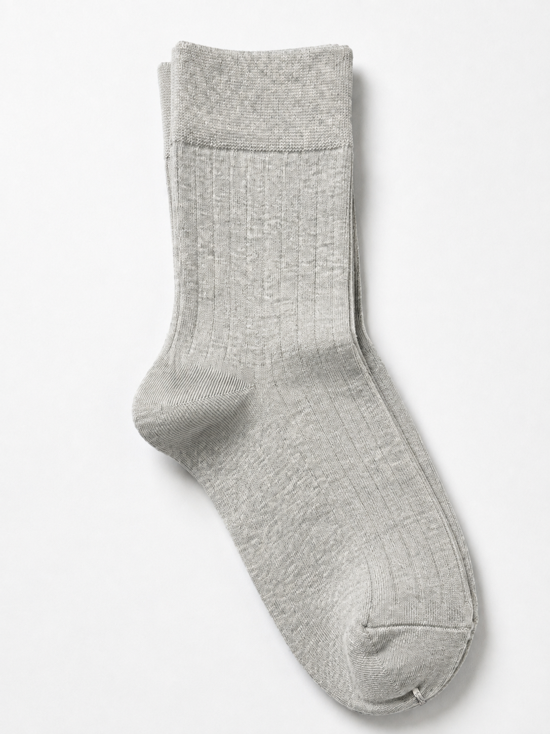 5 Pair BASIQ Bundle - Antibacterial Ribbed Combed Cotton Crew Socks - For Men