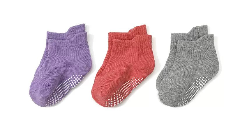 BASIQ 3 Pair Bundle kids Anti slip Combed Cotton solid girl