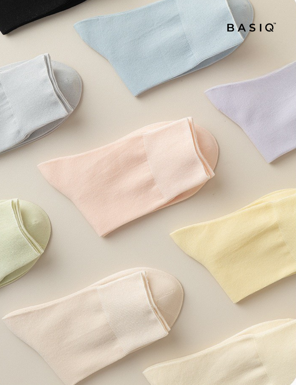 BASIQ Women's Combed Cotton Crew Socks - Ash Gray