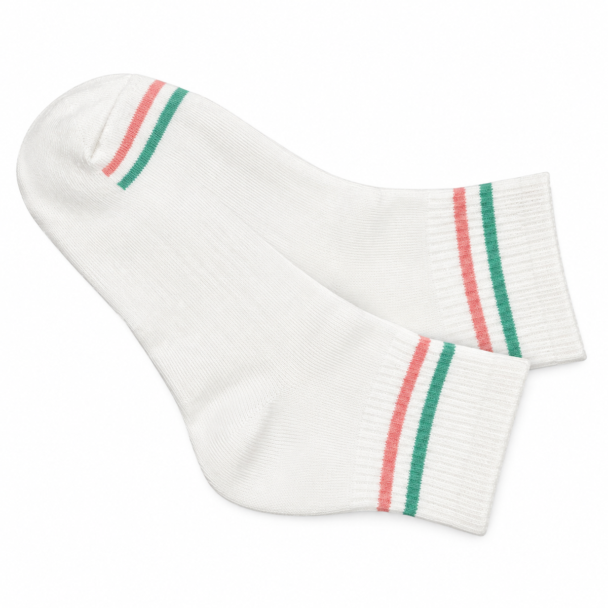 BASIQ 5 Pair Bundle - Women's Pastel Stripe Cotton Socks
