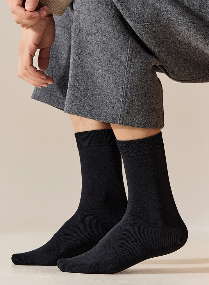 BASIQ Premium Antibacterial & Deodorant plain Cotton Solid Crew Socks