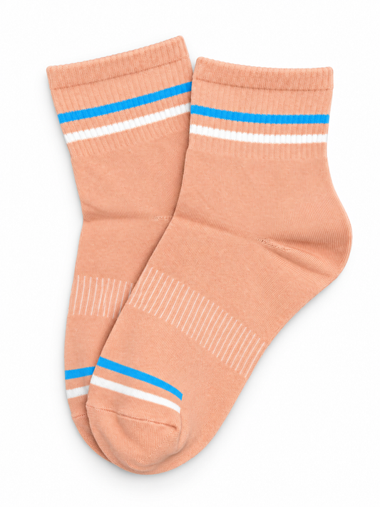 BASIQ 5 Pair Bundle - Women's Pastel Stripe Cotton Socks