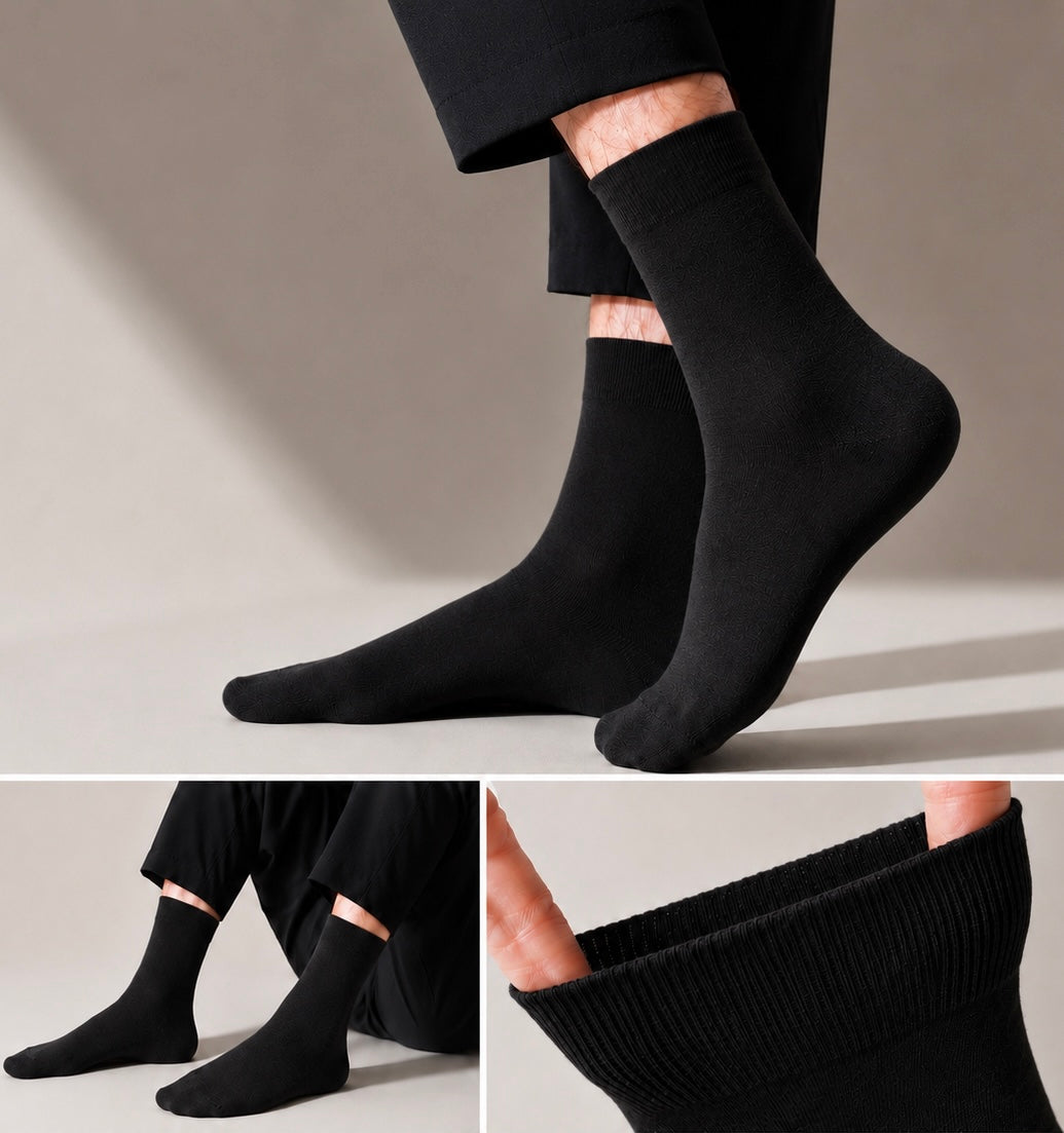 BASIQ Premium Antibacterial & Deodorant plain Cotton Solid Crew Socks