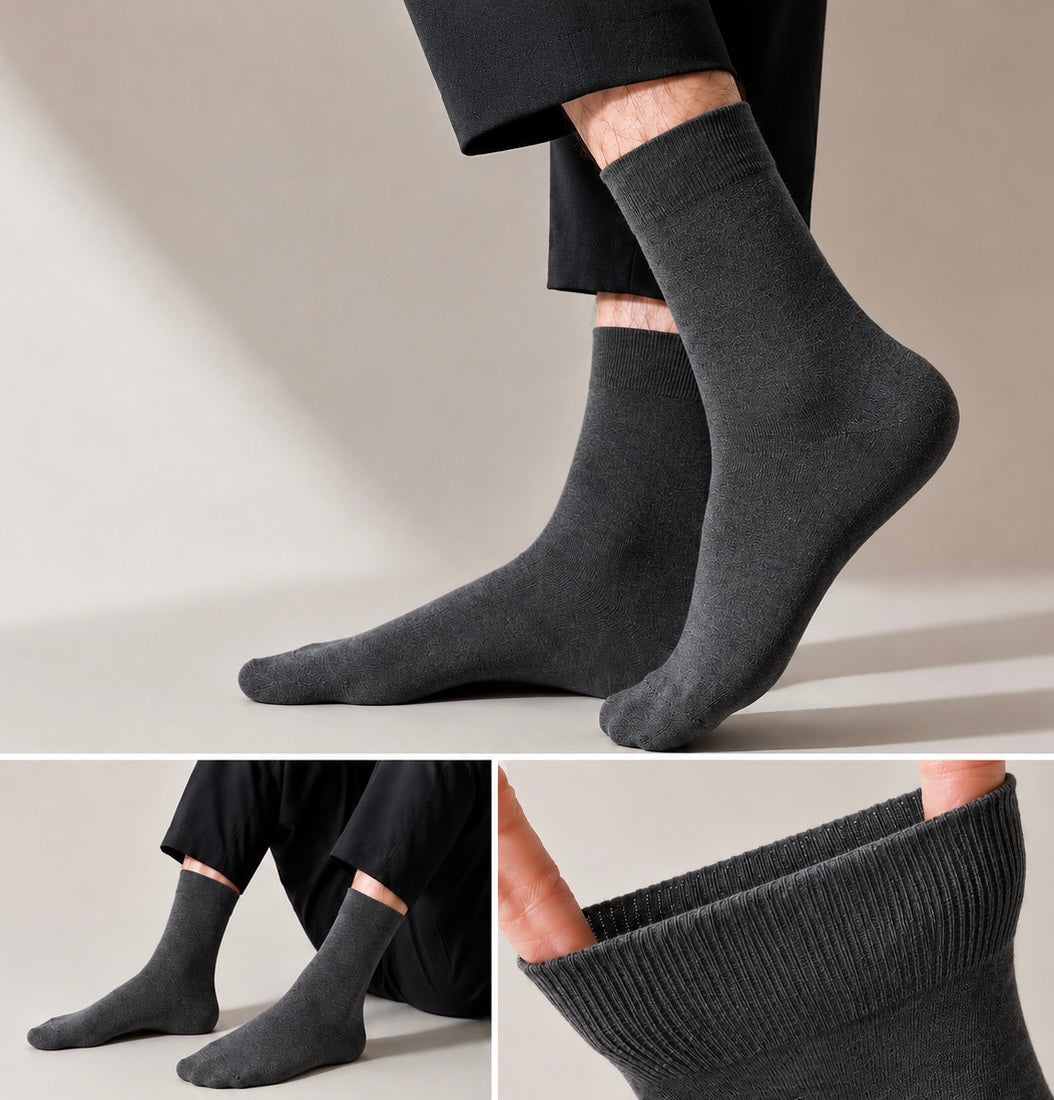 BASIQ Premium Antibacterial & Deodorant plain Cotton Solid Crew Socks