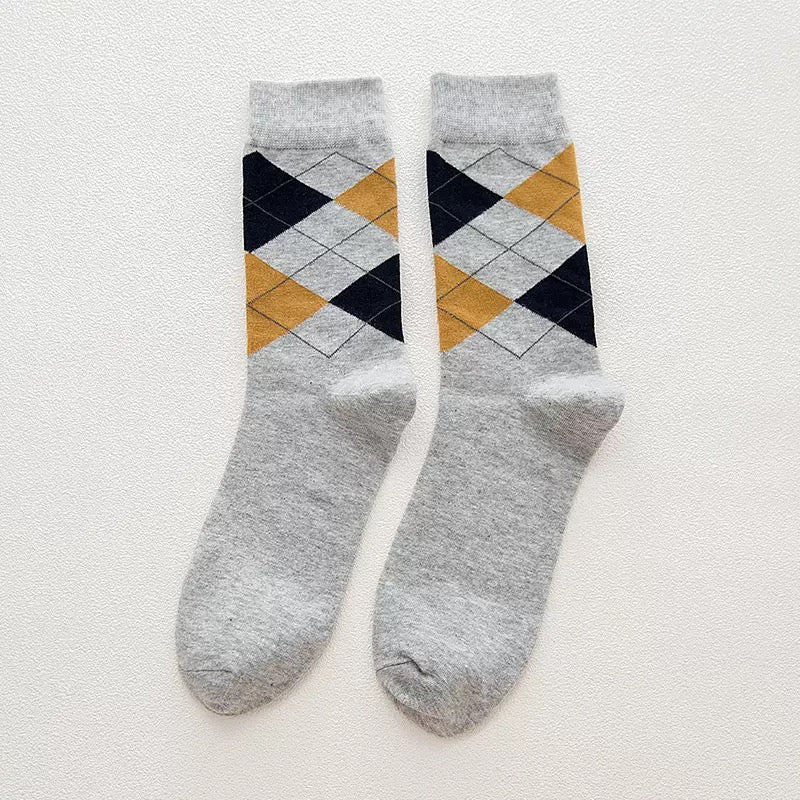 BASIQ 5 Pair Argyle Crew Business Socks Bundle