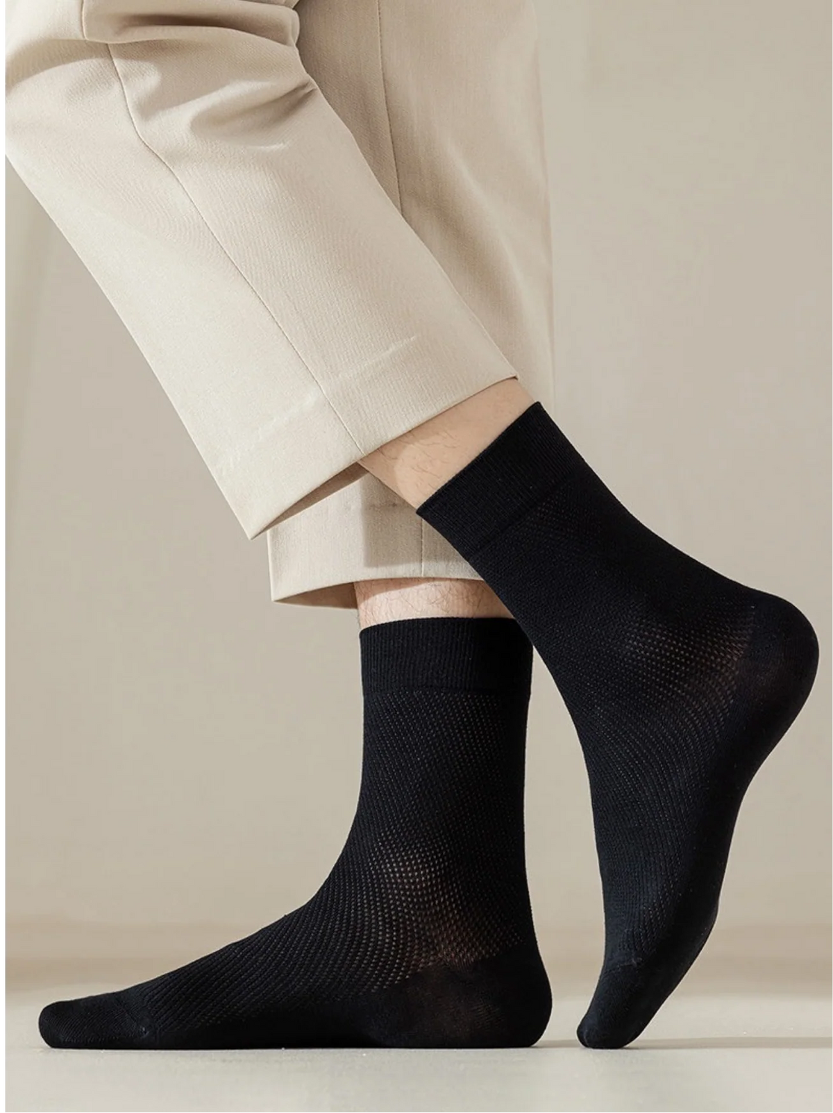 3 Pair BASIQ bundle - Airmesh Crew Solid Socks - Men