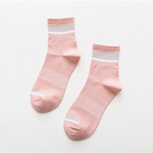 BASIQ Women’s Pastel Stripe Cotton Socks - 5 colors