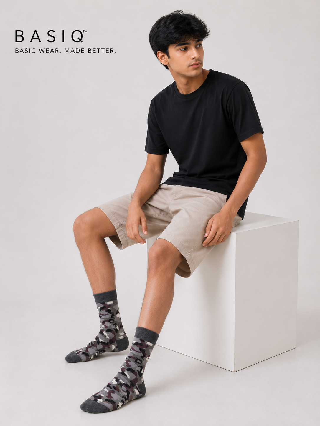 BASIQ Urban Camo Crew Socks – Dark Gray Camouflage