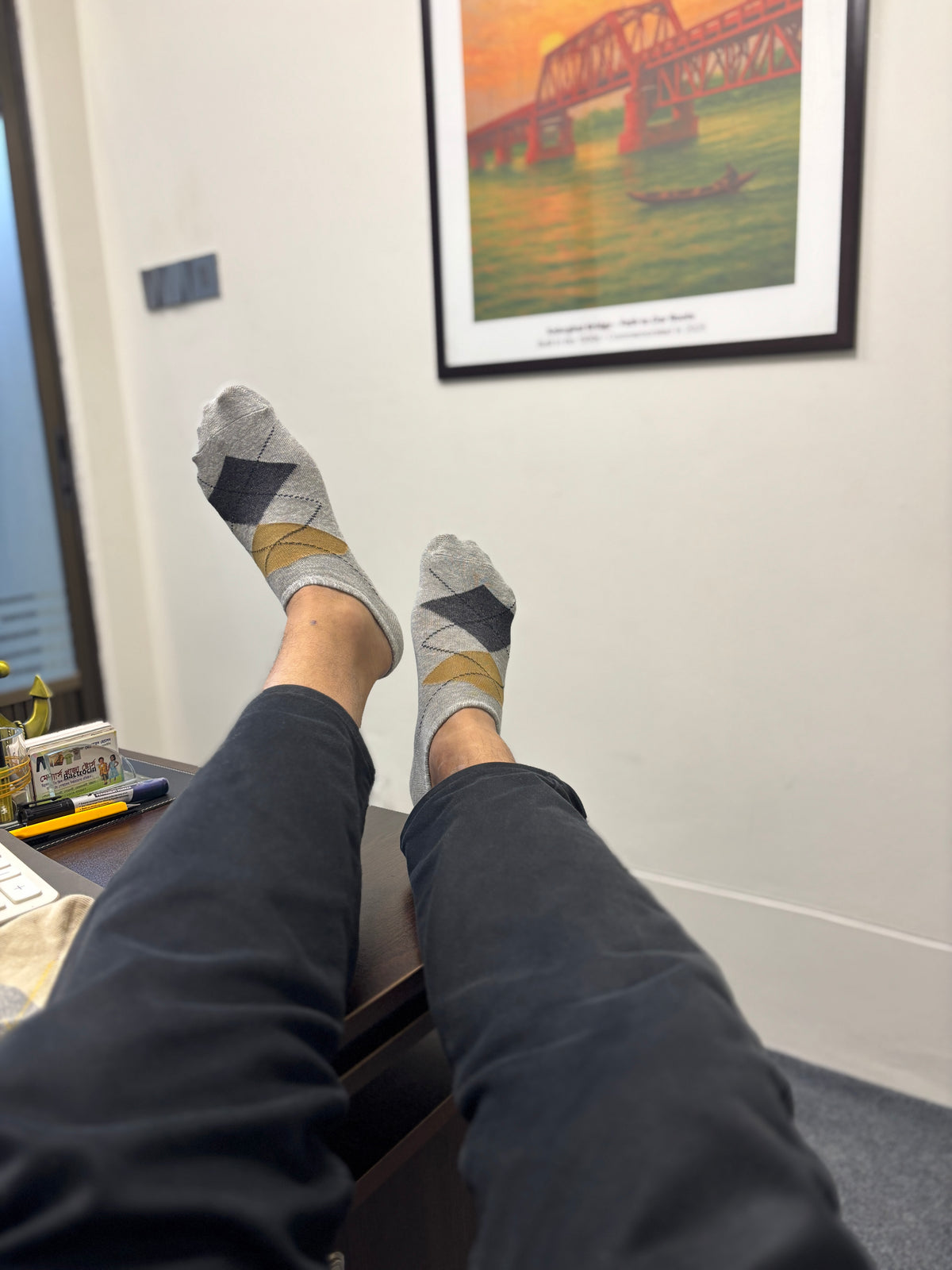BASIQ 4 Pack Argyle Ankle Socms