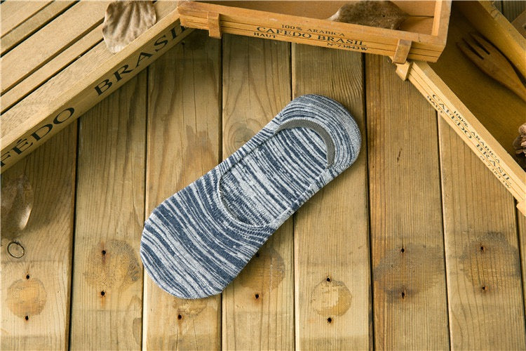 BASIQ Cotton Ethnic Invisible Socks | No-Show, Anti-Slip Silicone Grip, Breathable Unisex Loafer Socks