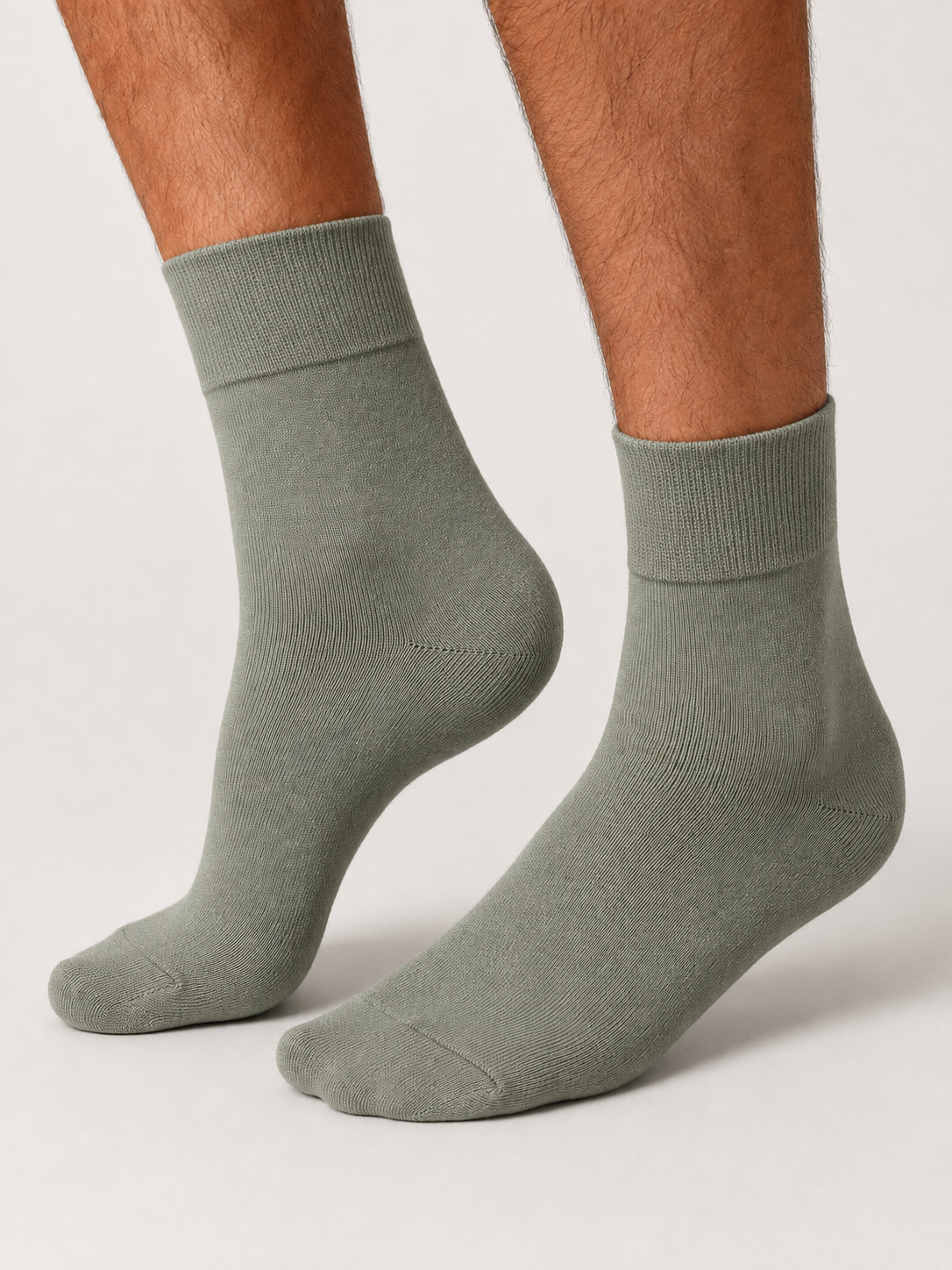 BASIQ Premium Antibacterial & Deodorant plain Cotton Solid Crew Socks