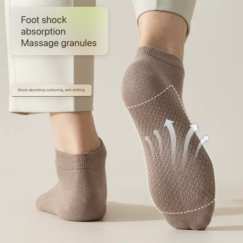 BASIQ Premium Cotton Mesh Ankle Socks – Breathable, Anti-Slip & Odor Control