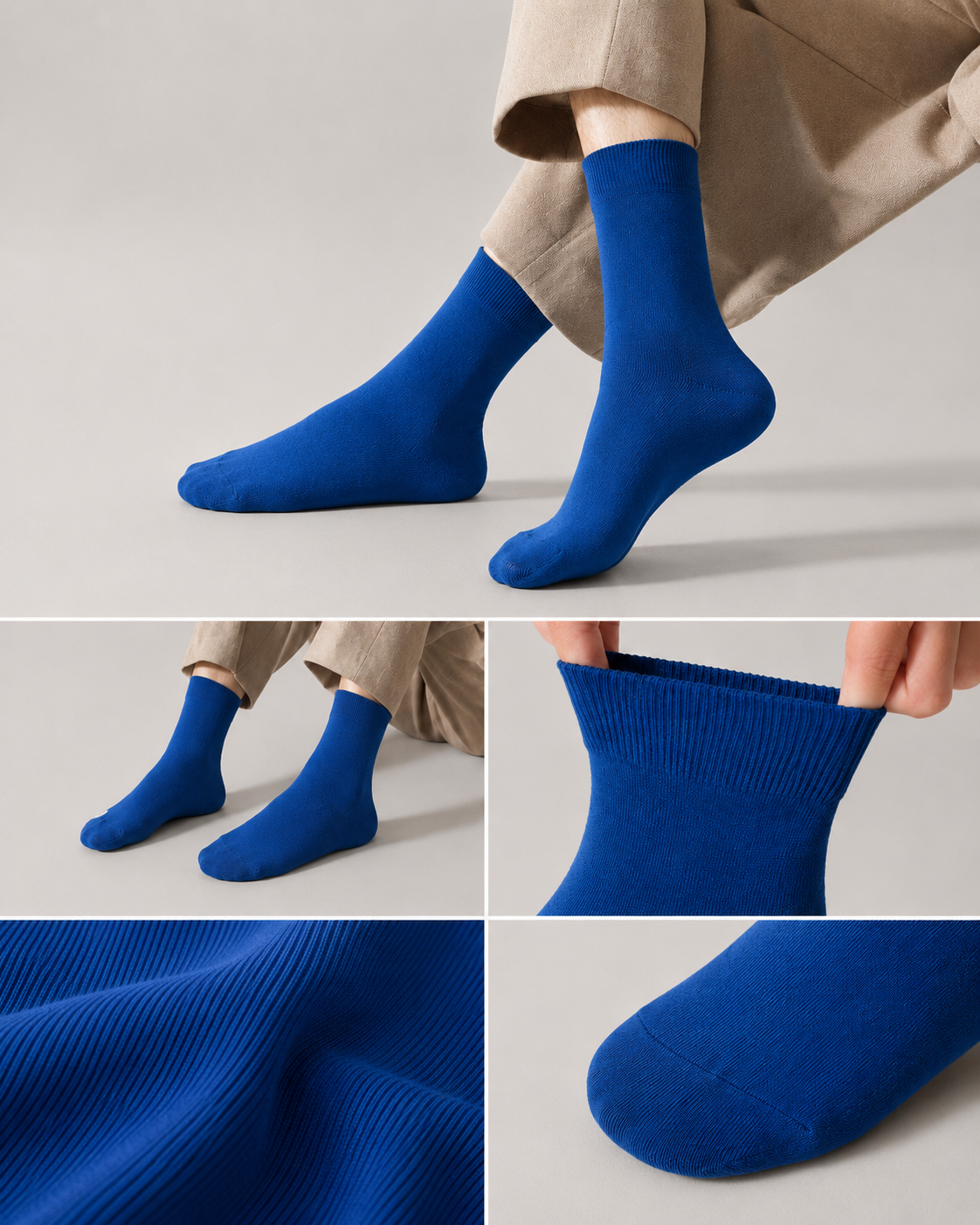BASIQ Premium Antibacterial & Deodorant plain Cotton Solid Crew Socks