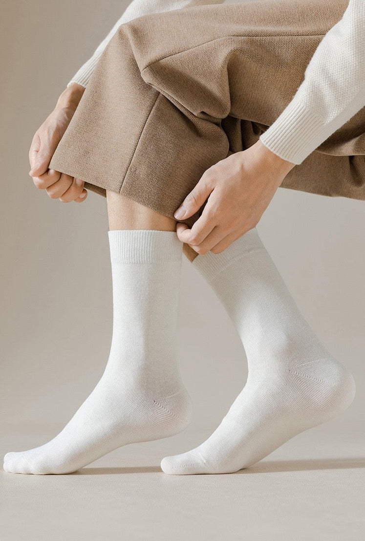 BASIQ Premium Antibacterial & Deodorant plain Cotton Solid Crew Socks