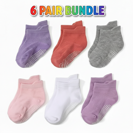 BASIQ kids Anti slip Combed Cotton solid girl 6 pair socks