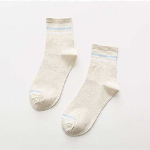 BASIQ Women’s Pastel Stripe Cotton Socks - 5 colors