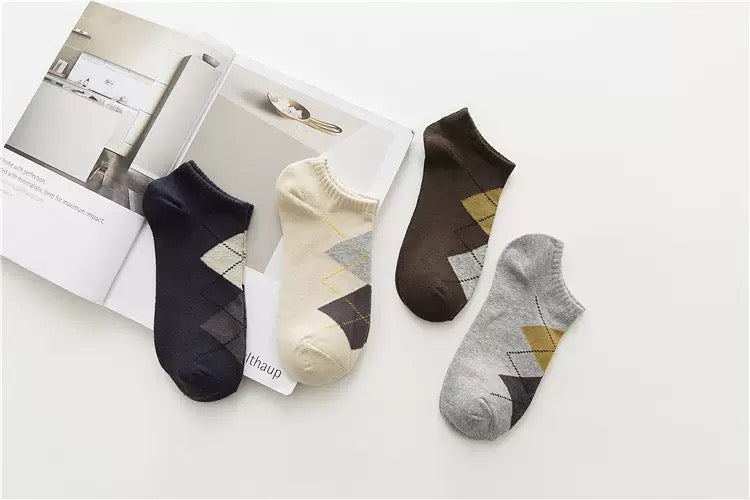 BASIQ™ Cotton Argyle Ankle Socks - unisex