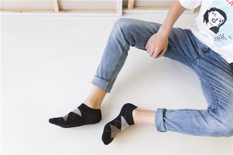 BASIQ 4 Pack Argyle Ankle Socms