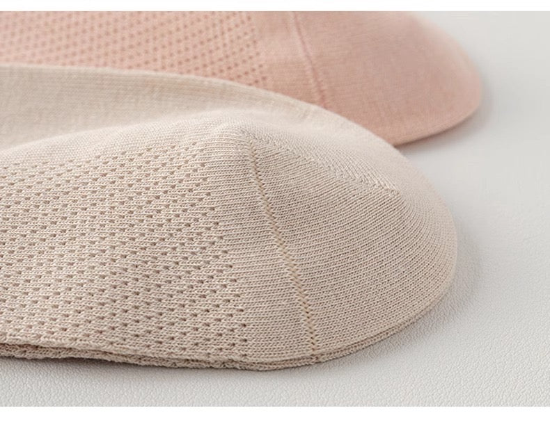 BASIQ Women's AirMesh 95% Combed cotton Ankle solid socks - anti odour, sweat absorbant, seamless, low cut socks
