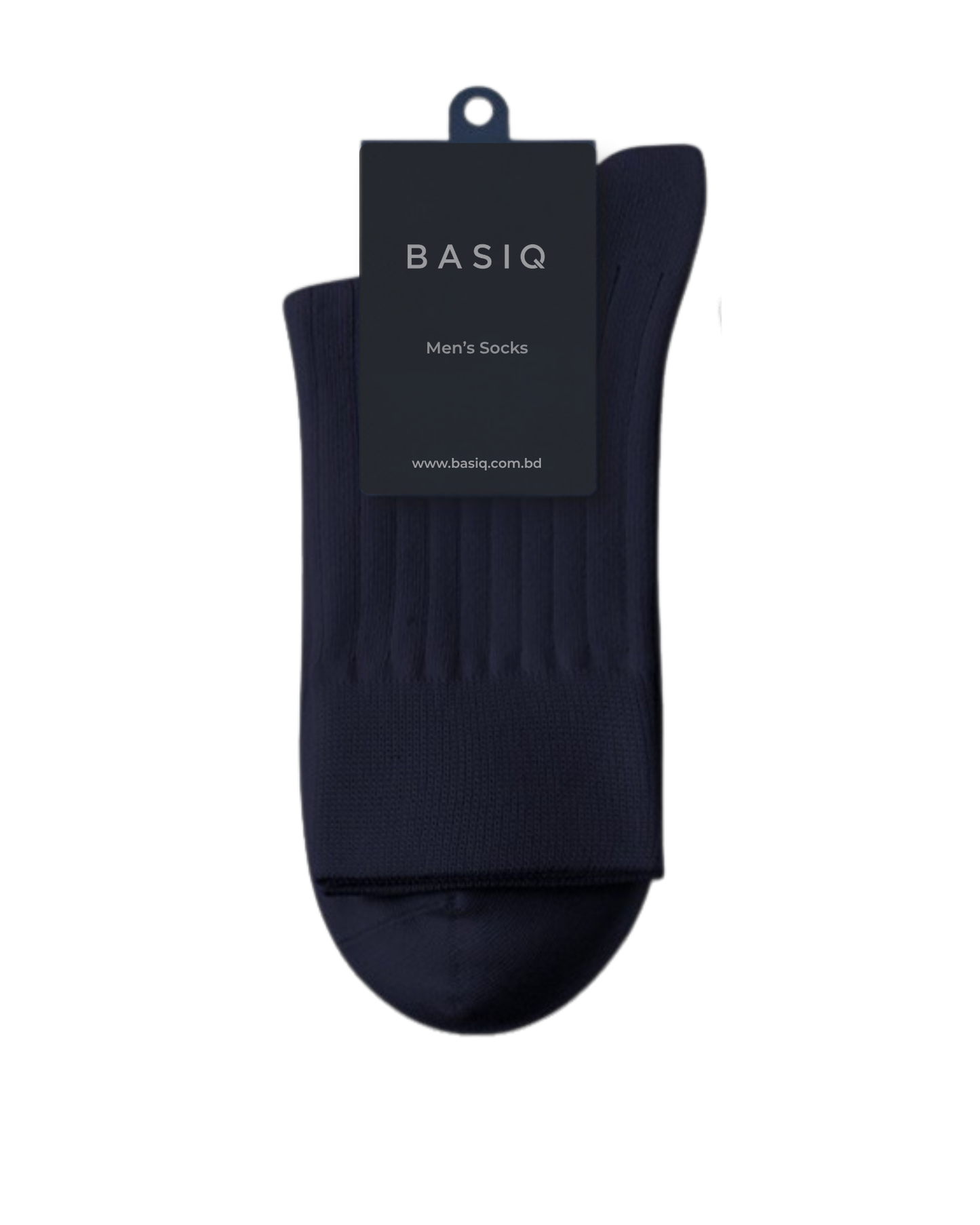 BASIQ™ Premium Ribbed Crew Socks – 95% Cotton | 10A Antibacterial | 200 Needle Knit - Black