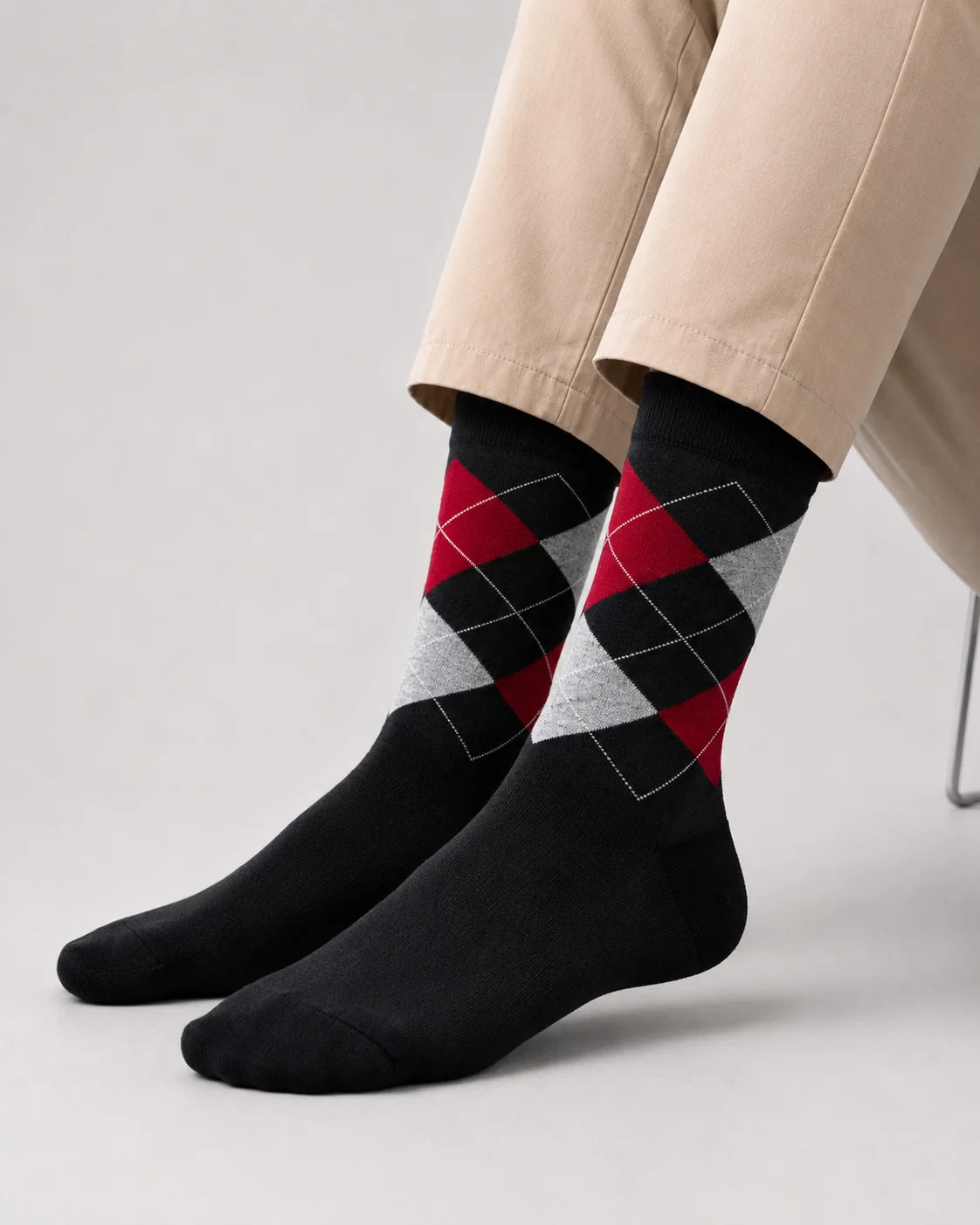 BASIQ 5 Pair Argyle Crew Business Socks Bundle