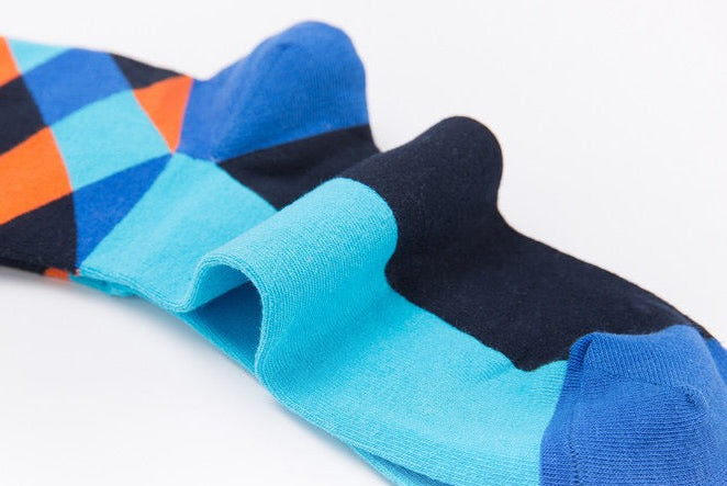 BASIQ Heritage Argyle Crew Socks – Green, Gray & Black