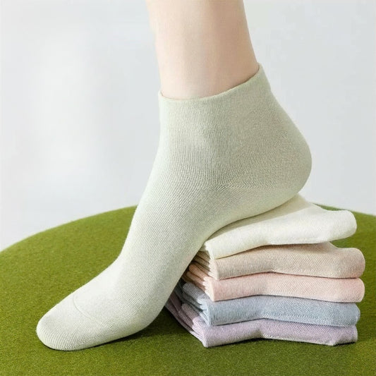 BASIQ Women's Anti-bacterial Combed cotton ankle solid socks - Antibacterial, antiodour, seamless design low cut socks