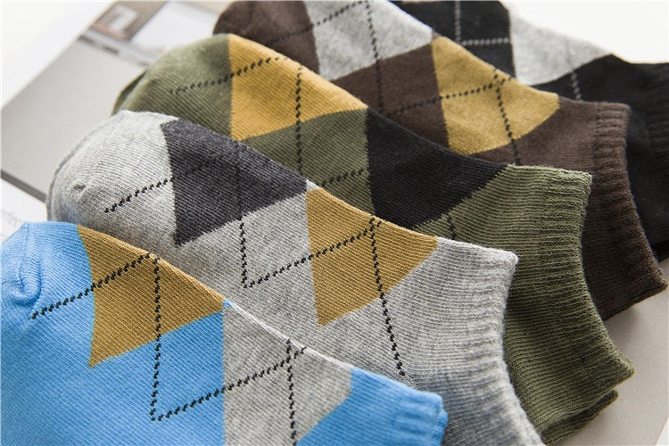 BASIQ 4 Pack Argyle Ankle Socms
