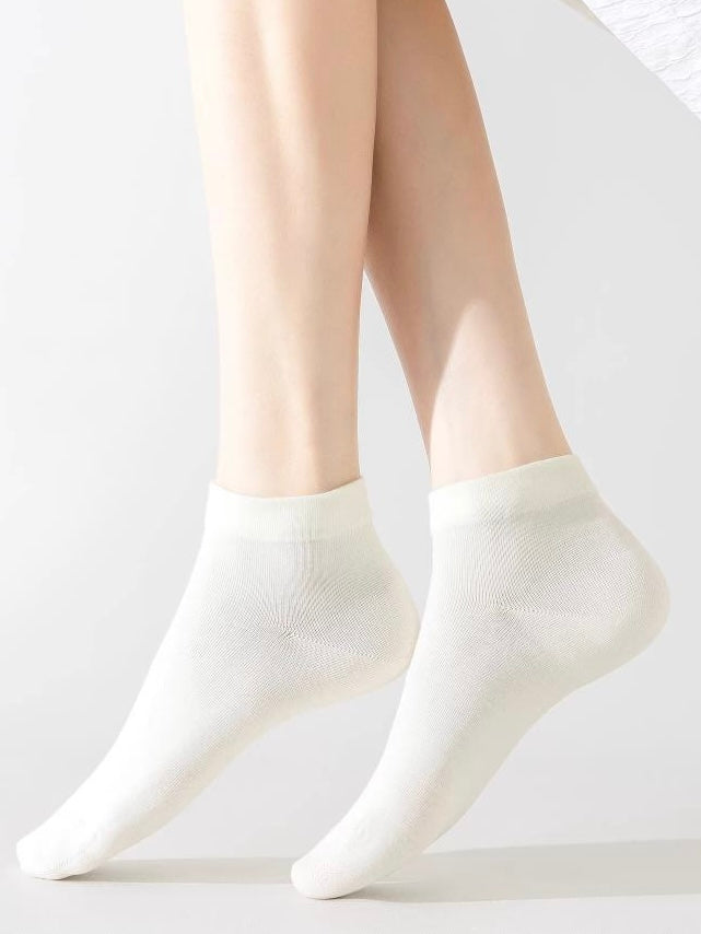 BASIQ Women's Anti-bacterial Combed cotton ankle solid socks - Antibacterial, antiodour, seamless design low cut socks