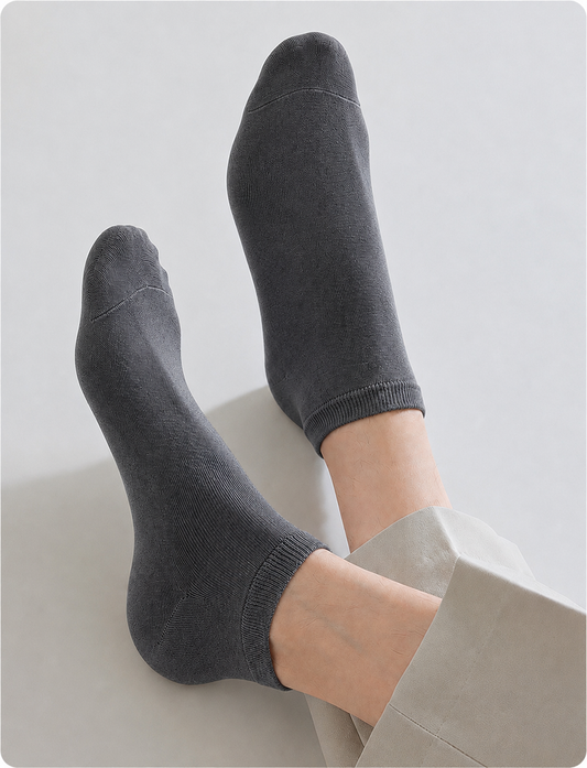 BASIQ Signature Men's Ankle Socks - Anti odour - Combed cotton- Sweat absorbing