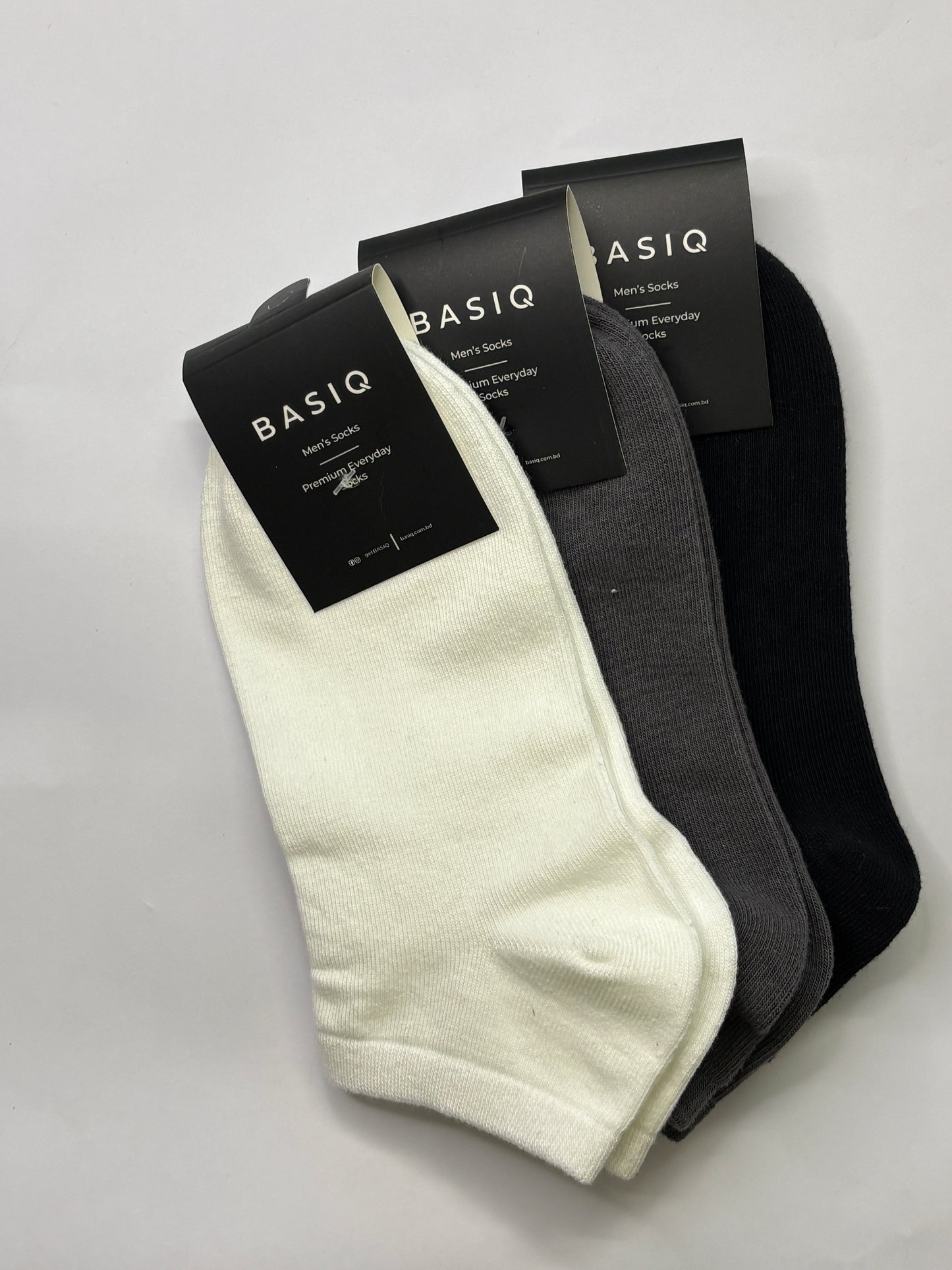 BASIQ Signature Men's Ankle Socks - Anti odour - Combed cotton- Sweat absorbing