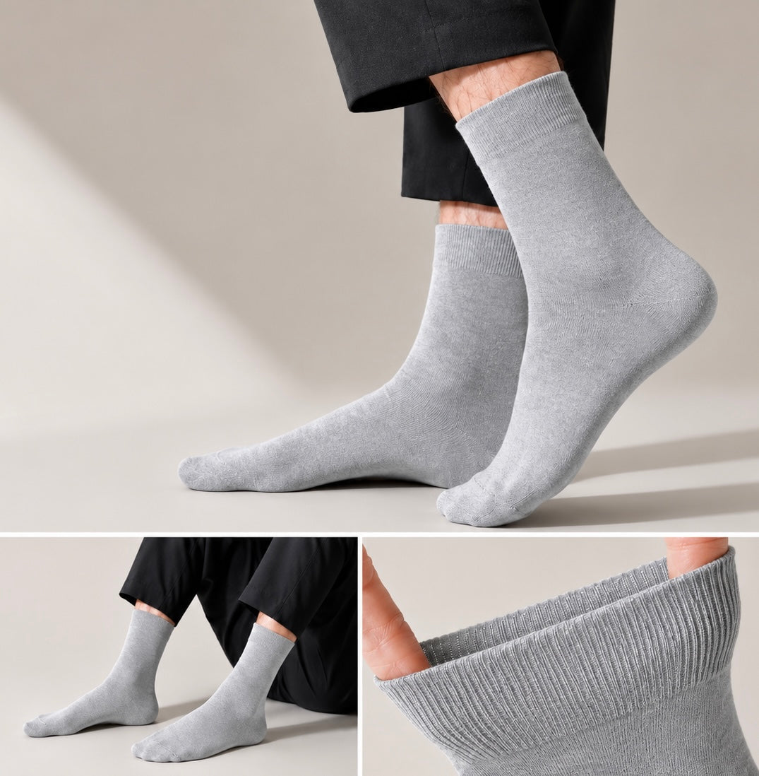 BASIQ Premium Antibacterial & Deodorant plain Cotton Solid Crew Socks
