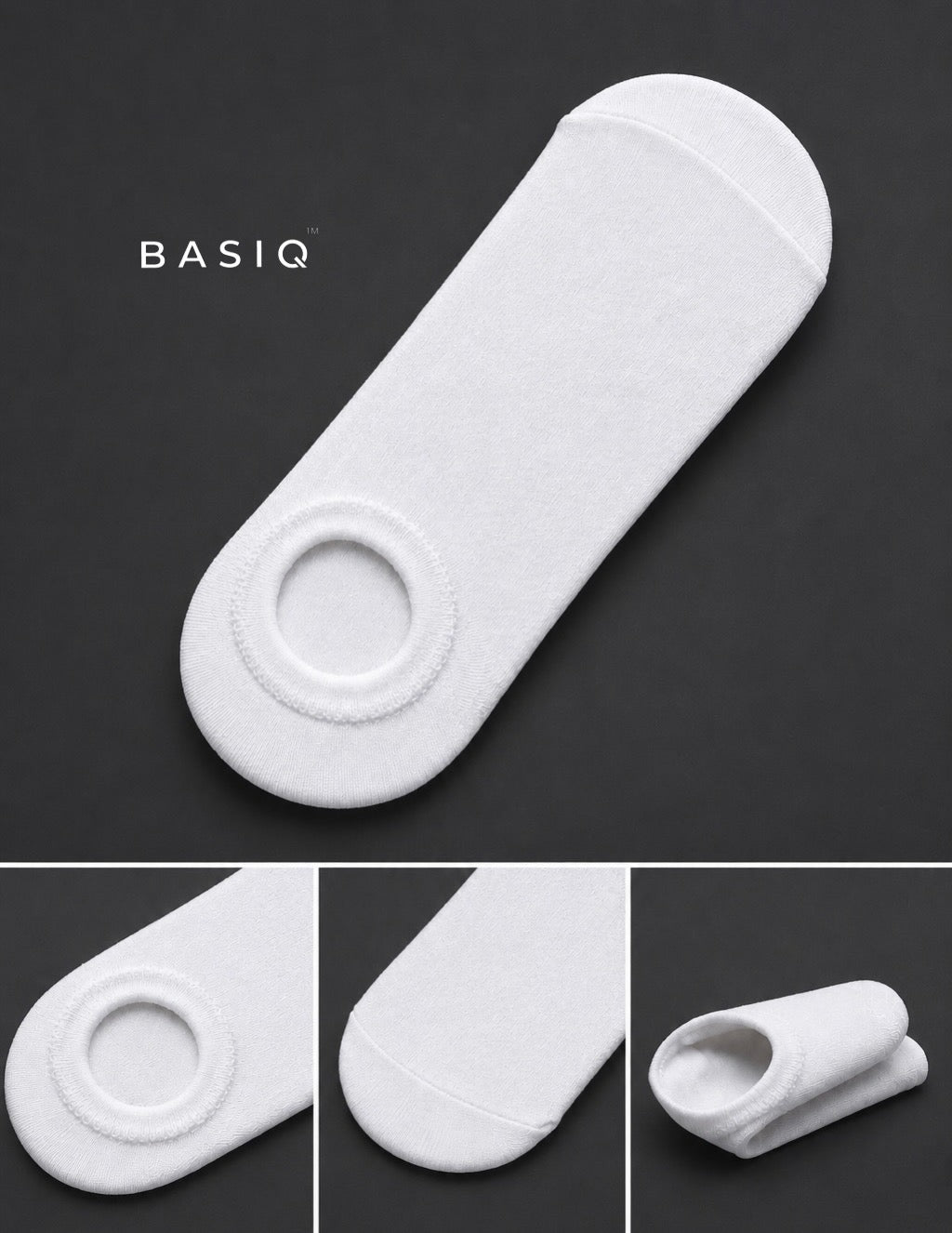 3 pair BASIQ Bundle - Solids No-show ankle socks - unisex
