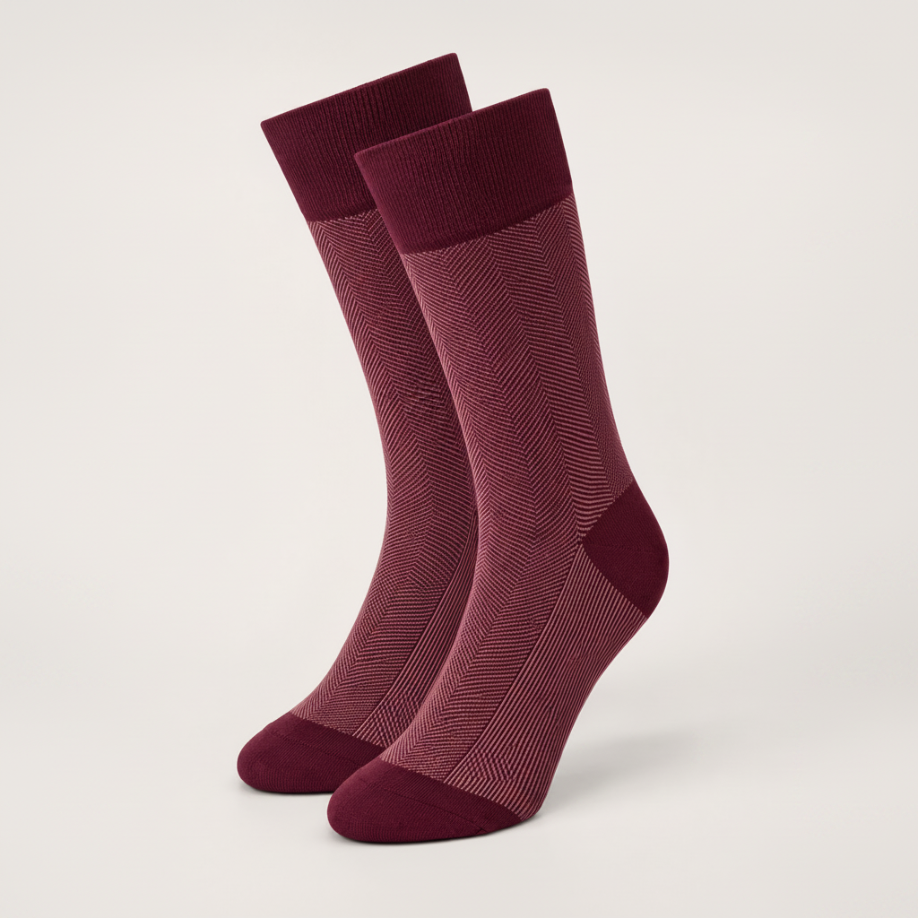 BASIQ 3 Pair Men’s Socks Bundle – Black Micro Dot, Burgundy Herringbone & Royal Blue Helicopter