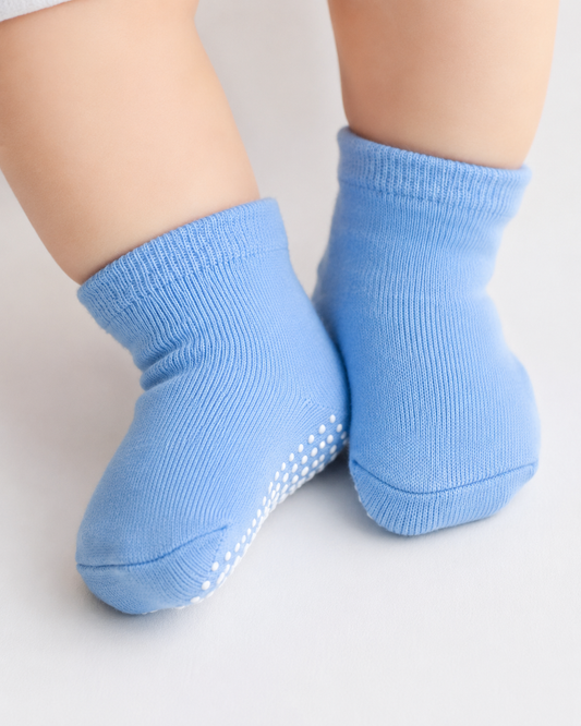 BASIQ First Steps Anti-Slip Combed Cotton Baby Socks solid 6 Colors