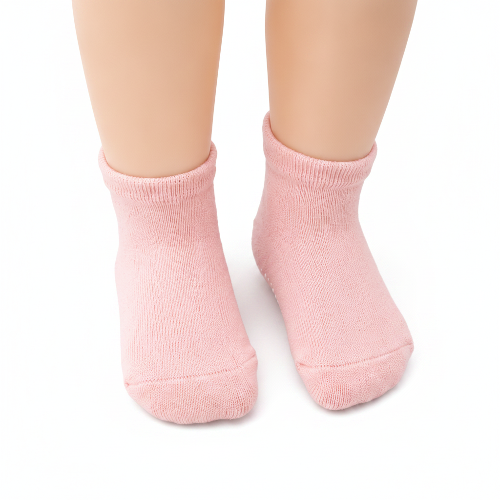 BASIQ First Steps Anti-Slip Combed Cotton Baby Girl Socks solid 6 Colors