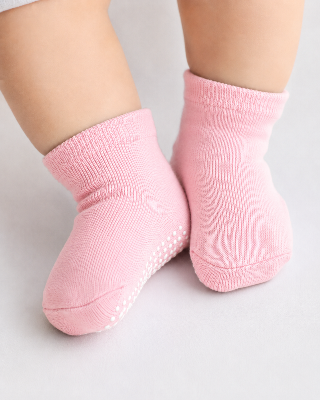 BASIQ First Steps Anti-Slip Combed Cotton Baby Girl Socks solid 6 Colors