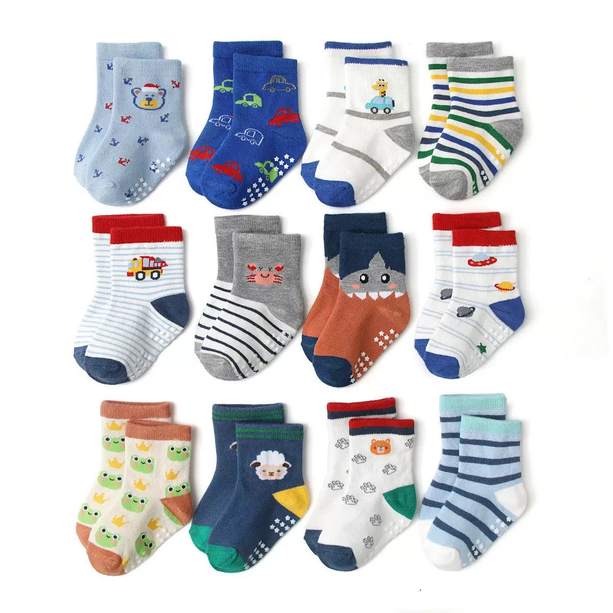 BASIQ Trendy Anti Slip Combed Cotton kids socks 4 pair Bundle 1