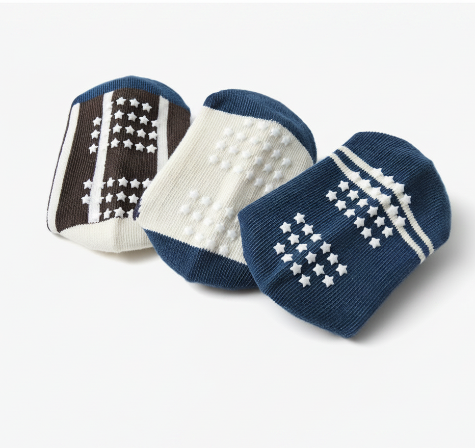 BASIQ Trendy Anti Slip Combed Cotton kids socks 4 pair Bundle 1