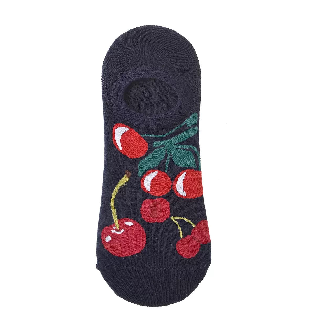 BASIQ Women's Cherry Bliss No-Show Socks – Non-Slip Cotton Invisible Socks