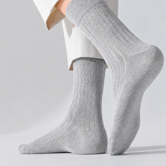 BASIQ Signature Antibacterial Ribbed Crew Socks Solids