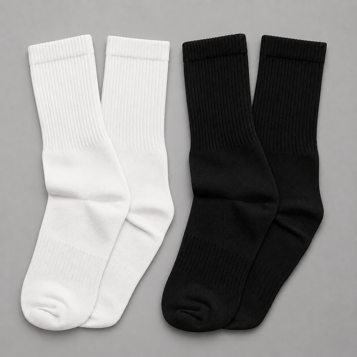 BASIQ Classic ribbed crew socks - for men