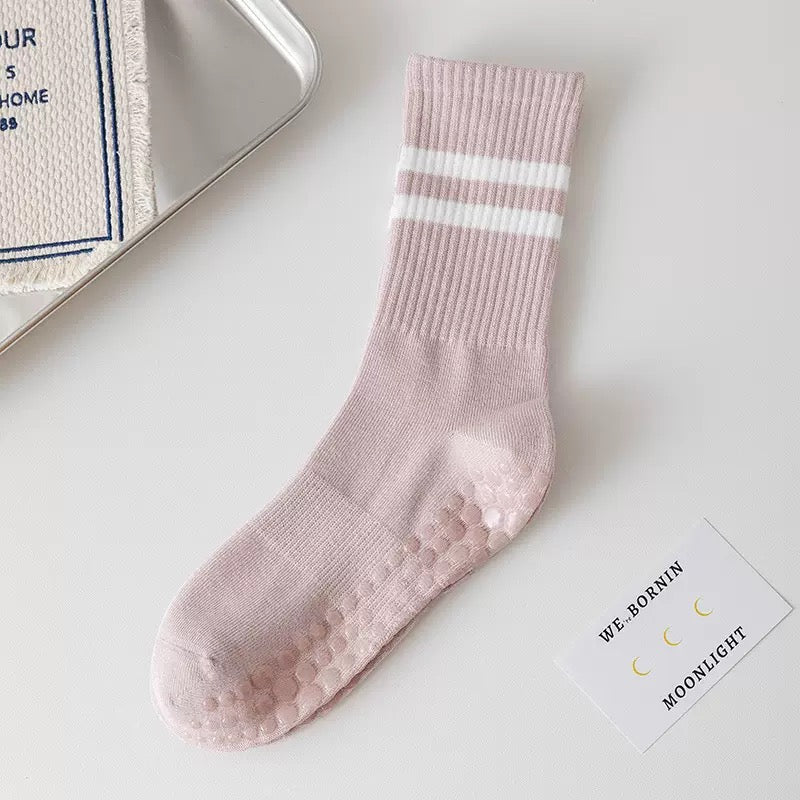 BASIQ Women's Full Grip Crew Socks | Premium Silicon Grip socks for yoga, Pilates & Gym