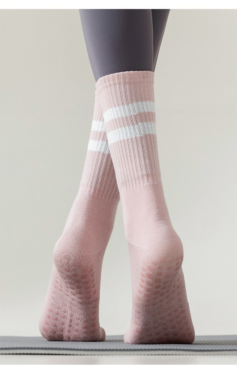 BASIQ Women's Full Grip Crew Socks | Premium Silicon Grip socks for yoga, Pilates & Gym